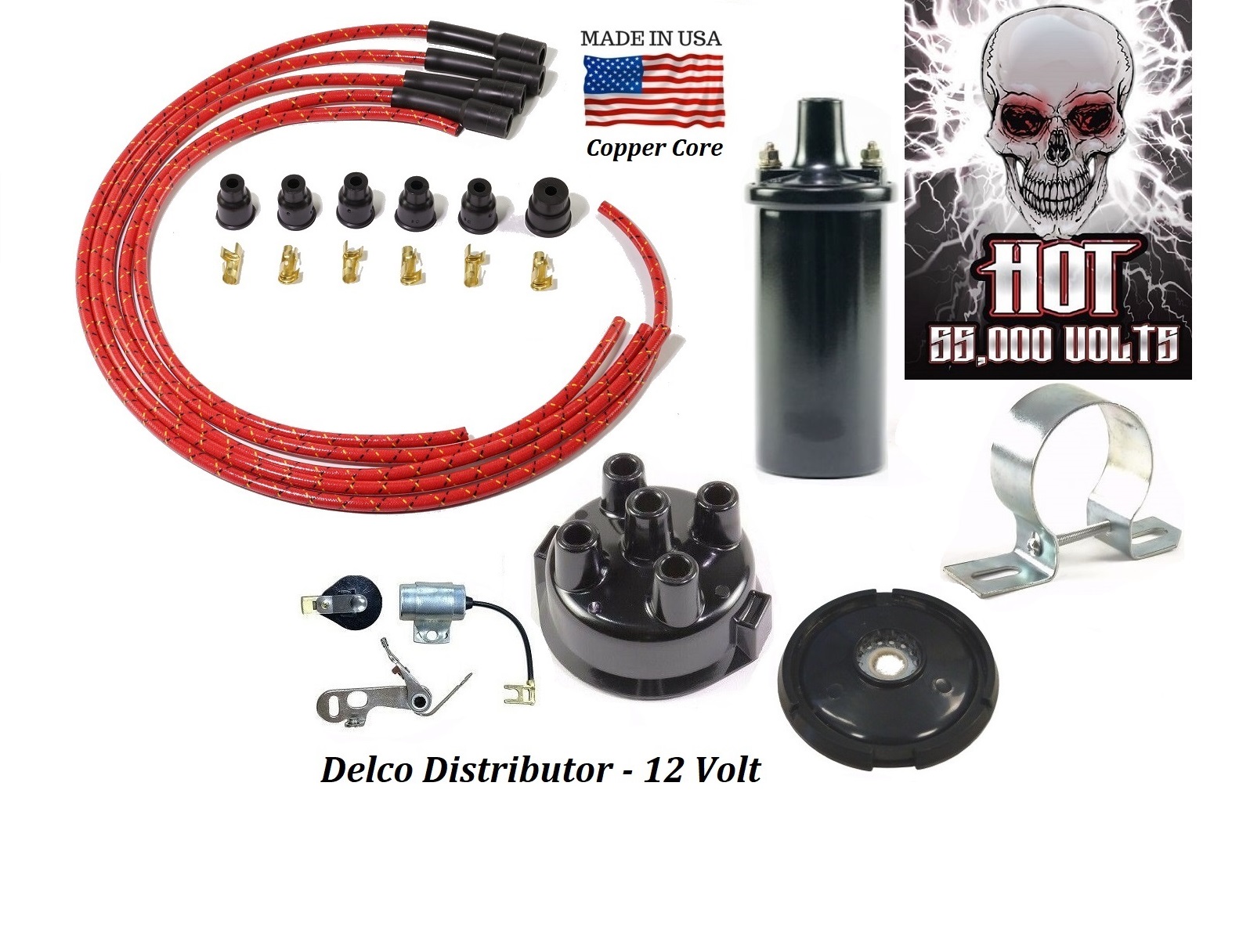 MMTractorParts Delco Distributor Ignition Tune Up Kit 12V Hot